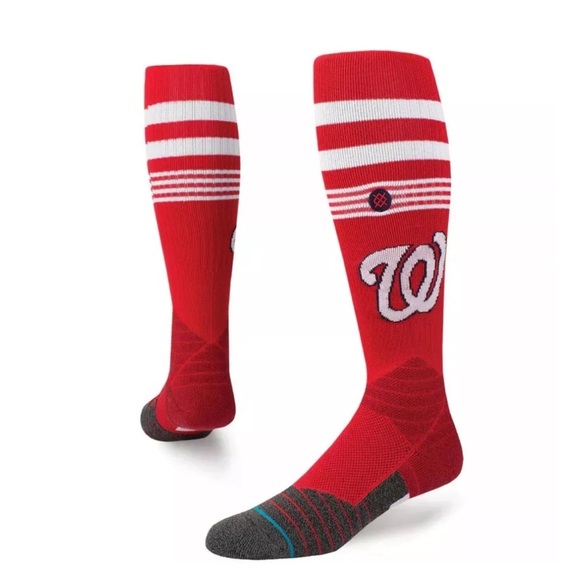 Stance MLB Diamond Pro Nationals OTC Socks 1 Pair Men's 9-13 Baseball Washington - Picture 3 of 9